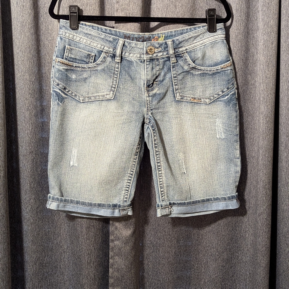 Mudd Light Blue Denim Bermuda Shorts